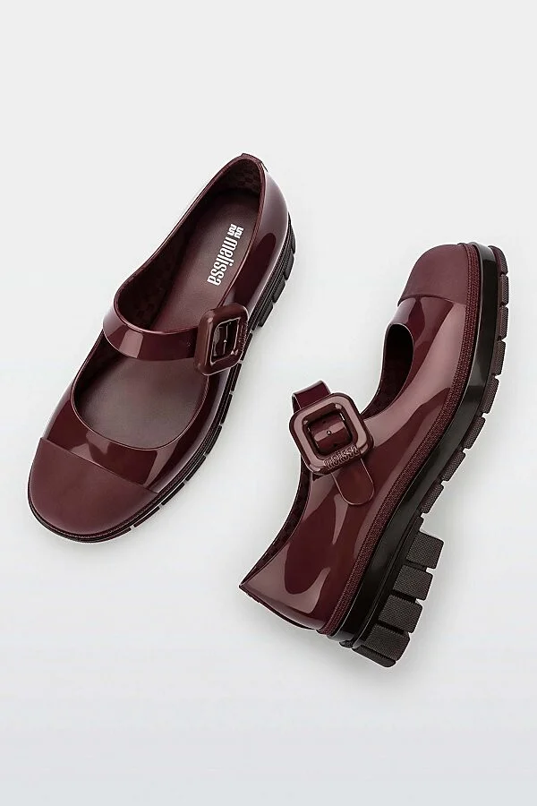 Melissa June Jelly Mary Jane Shoe in Burgundy - Image 2