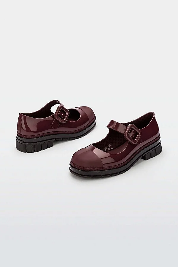Melissa June Jelly Mary Jane Shoe in Burgundy - Image 3