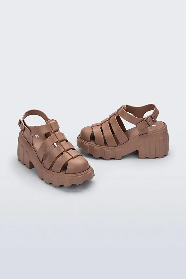 Melissa Megan Jelly Platform Fisherman Sandal in Brown - Image 3