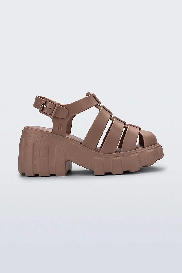 Melissa Megan Jelly Platform Fisherman Sandal in Brown