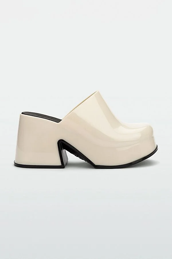 Melissa Mia Platform Clog in Golden Glitter Glass - Image 6