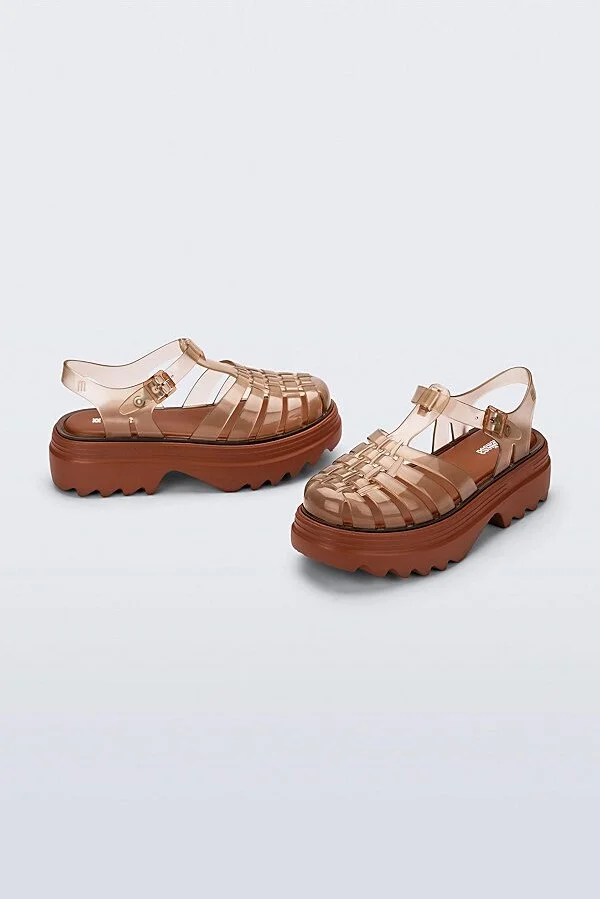 Melissa Possession Platform Fisherman Sandal in Transparent Brown - Image 2