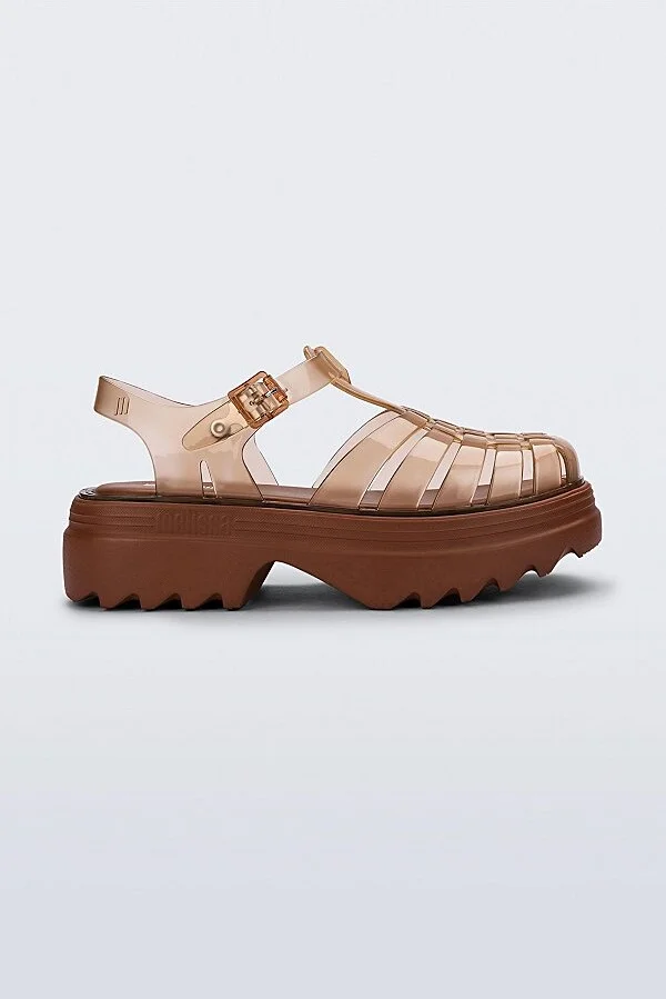 Melissa Possession Platform Fisherman Sandal in Transparent Brown - Image 3