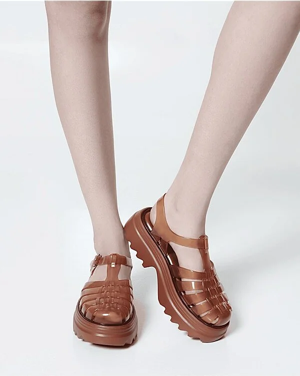 Melissa Possession Platform Fisherman Sandal in Transparent Brown - Image 4