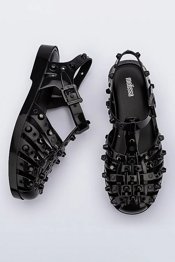 Melissa Possession Studs Sandal in Black/Dark Grey - Image 2