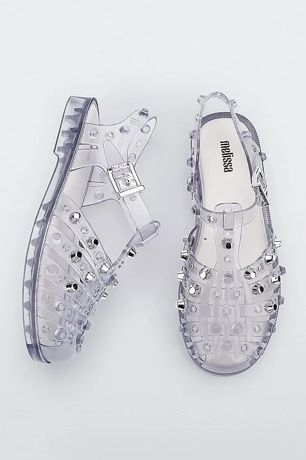 Melissa Possession Studs Sandal in Black/Dark Grey - Image 4