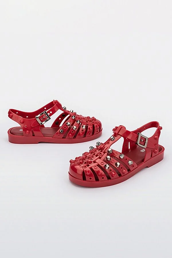 Melissa Possession Studs Sandal in Black/Dark Grey - Image 7