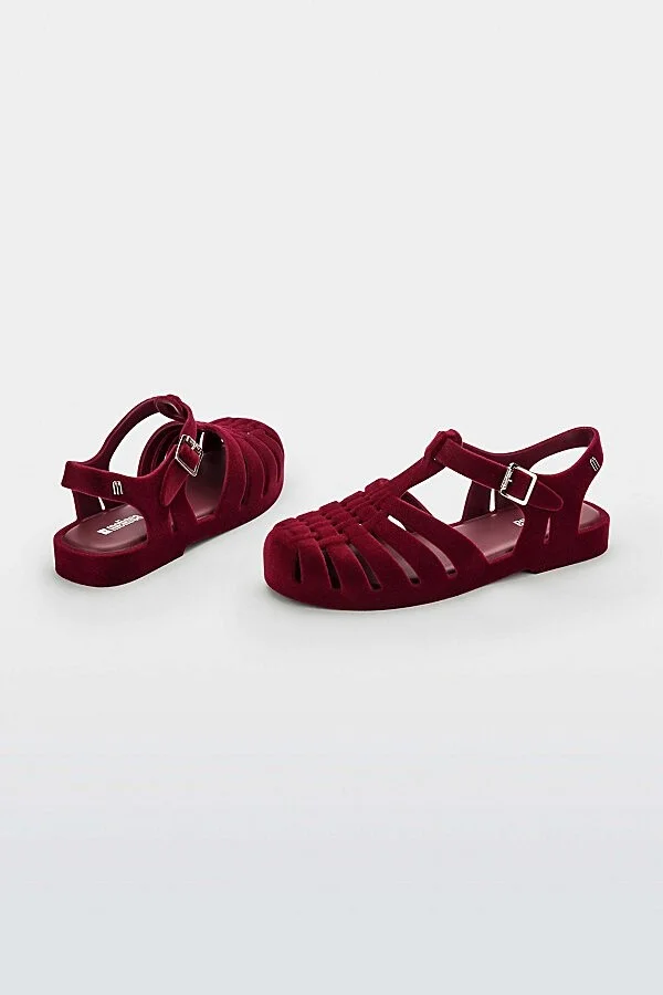 Melissa Possession Velvet II Fisherman Sandal in Black Flocked - Image 5