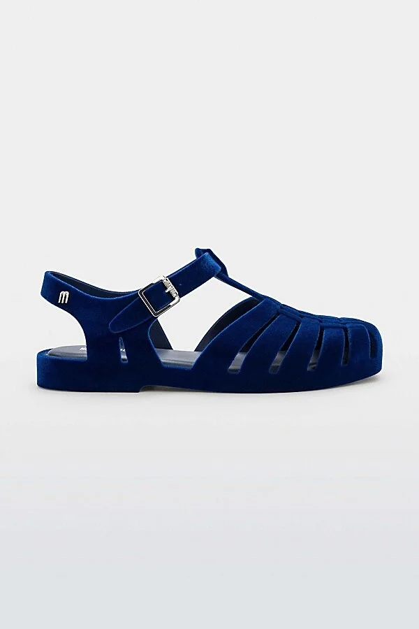 Melissa Possession Velvet II Fisherman Sandal in Black Flocked - Image 7