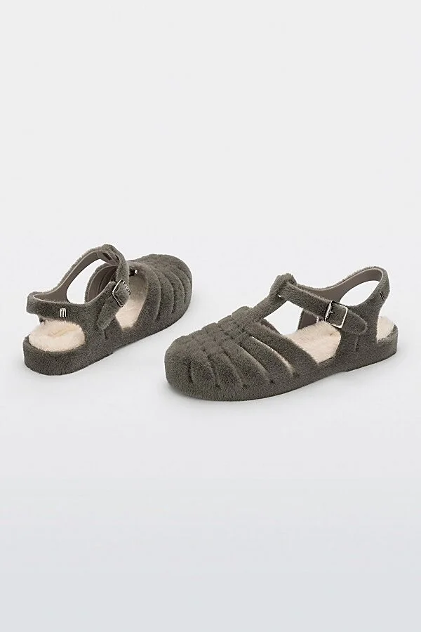 Melissa Possession Warm Look Fisherman Sandal in Black Flocked - Image 5