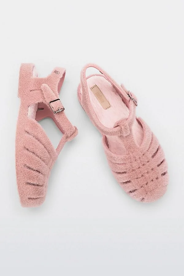Melissa Possession Warm Look Fisherman Sandal in Black Flocked - Image 7