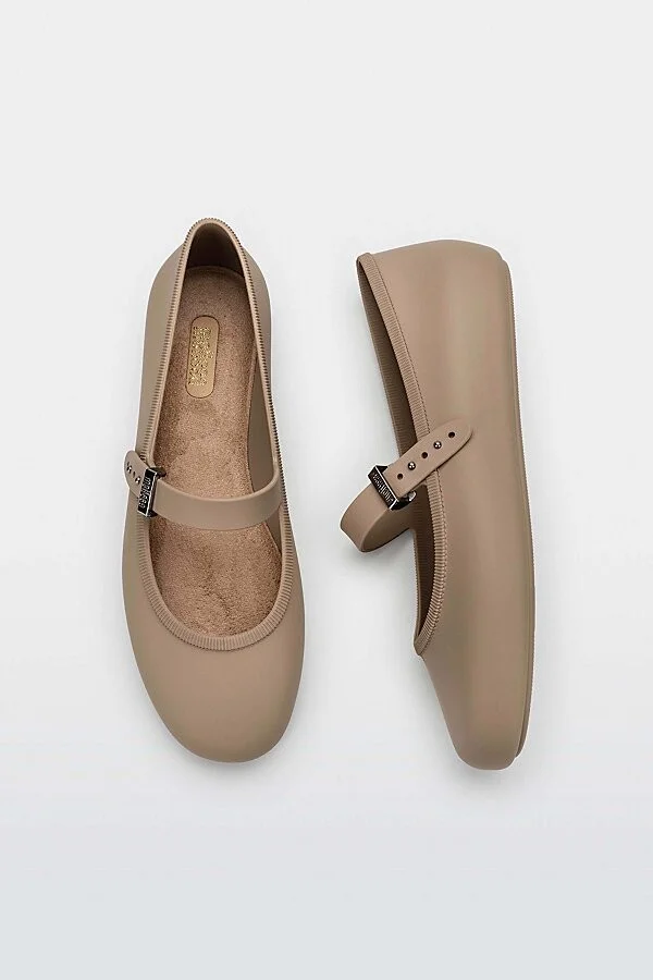 Melissa Soft Jelly Ballerina Flat in Beige - Image 2