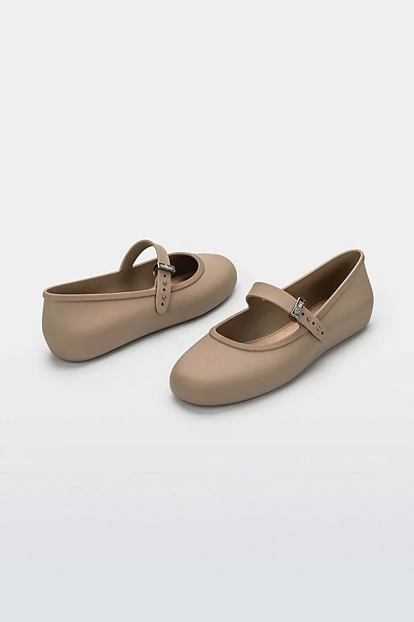 Melissa Soft Jelly Ballerina Flat in Beige - Image 3