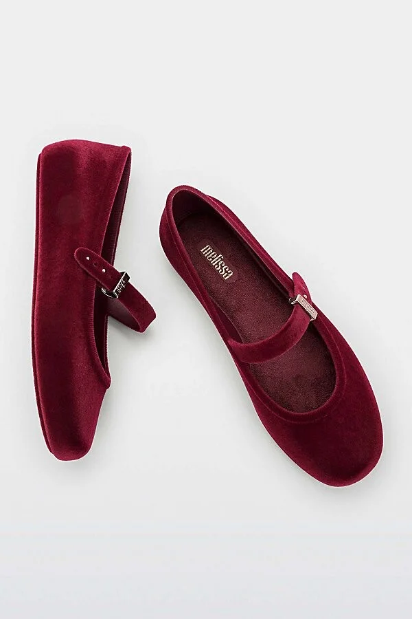 Melissa Soft Velvet II Ballerina Flat in Black - Image 4