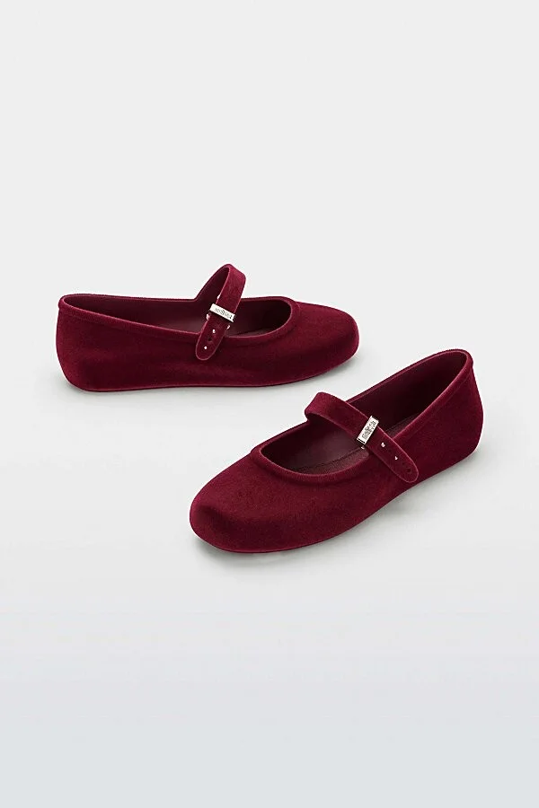 Melissa Soft Velvet II Ballerina Flat in Black - Image 5