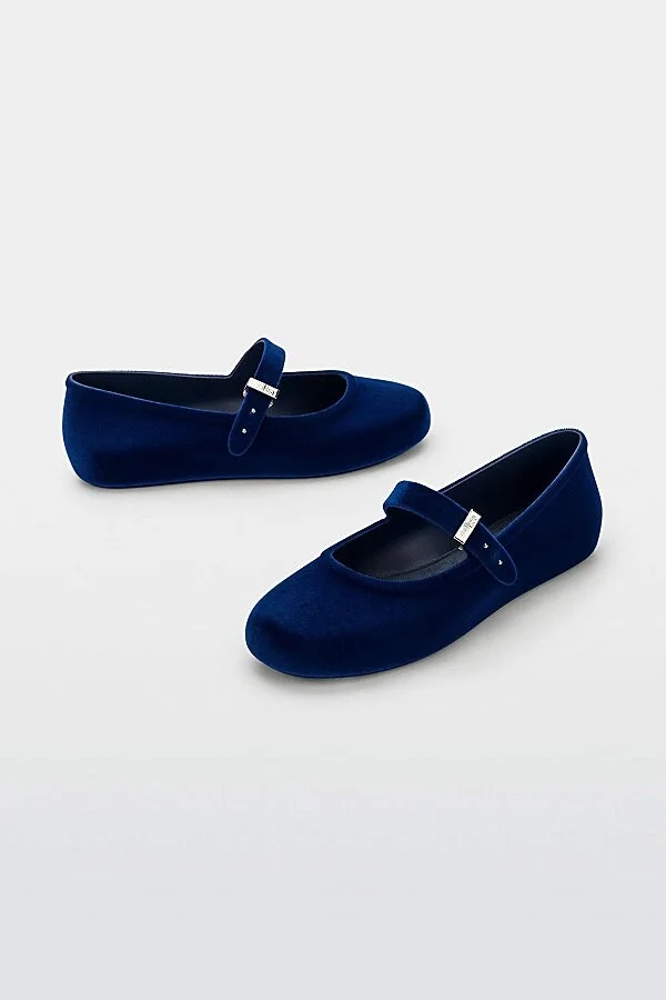 Melissa Soft Velvet II Ballerina Flat in Black - Image 6