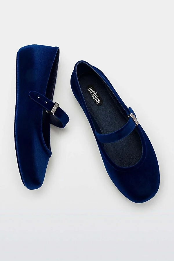 Melissa Soft Velvet II Ballerina Flat in Black - Image 7