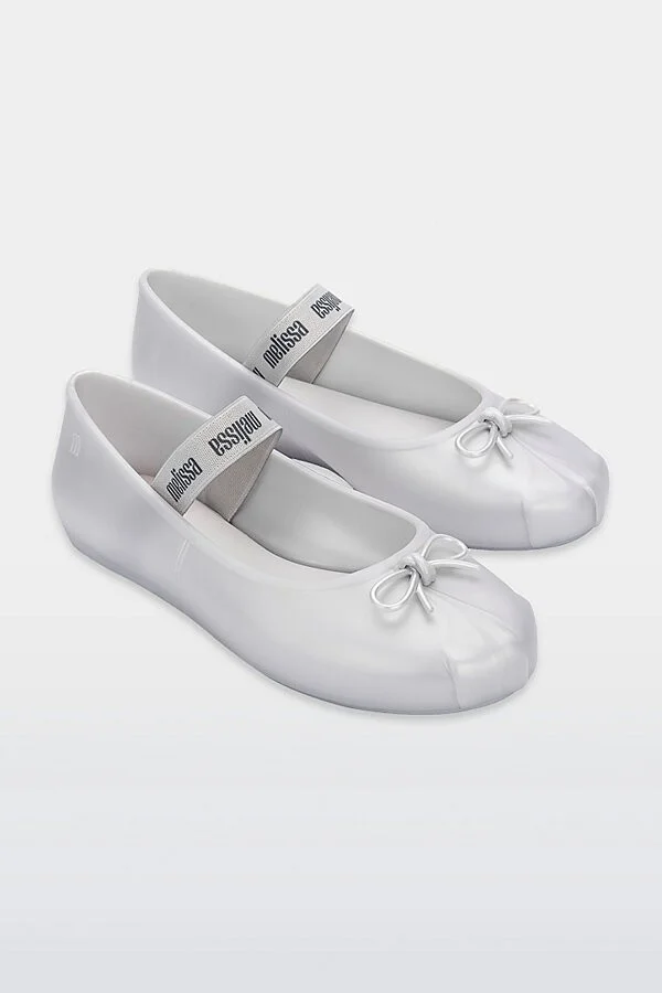 Melissa Sophie Jelly Ballerina Flat in Pearly White