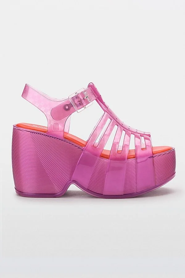 Melissa Station 79 Jelly Platform Sandal in Pearly Pink