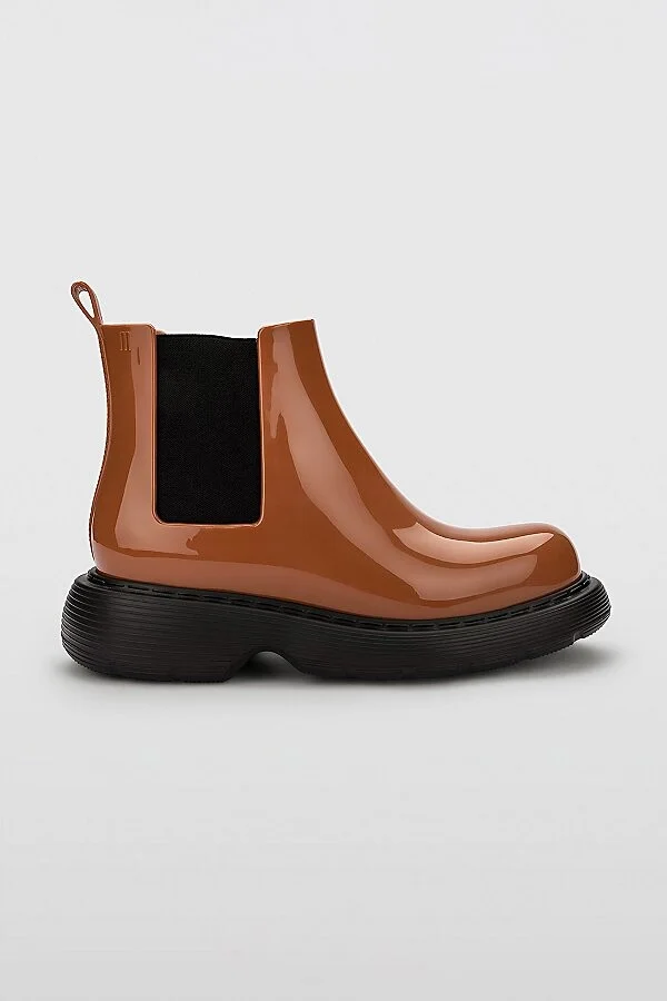 Melissa Step Jelly Chelsea Boot in Brown/Blk