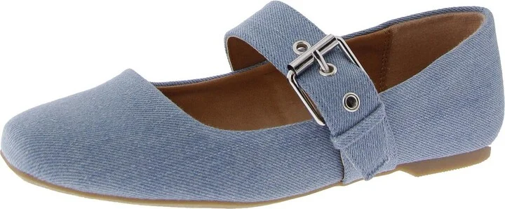 Mellie Womens Cushioned Footbed Round Toe Flat Shoes