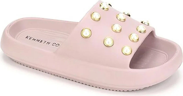 Mello Eva Pearl Womens Embellished Comfort Insole Slide Sandals