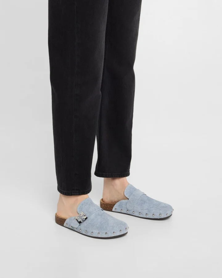 Mellow Denim Studded Mules - Image 3
