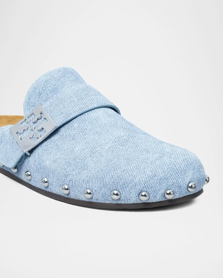 Mellow Denim Studded Mules - Image 5