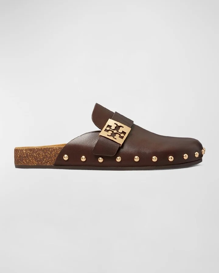 Mellow Leather Buckle Slide Mules