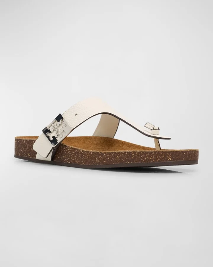 Mellow Leather Buckle Thong Sandals - Image 9
