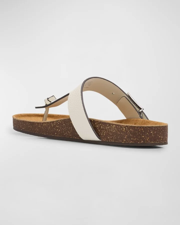 Mellow Leather Buckle Thong Sandals - Image 10