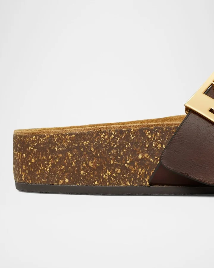 Mellow Leather Buckle Thong Sandals - Image 2