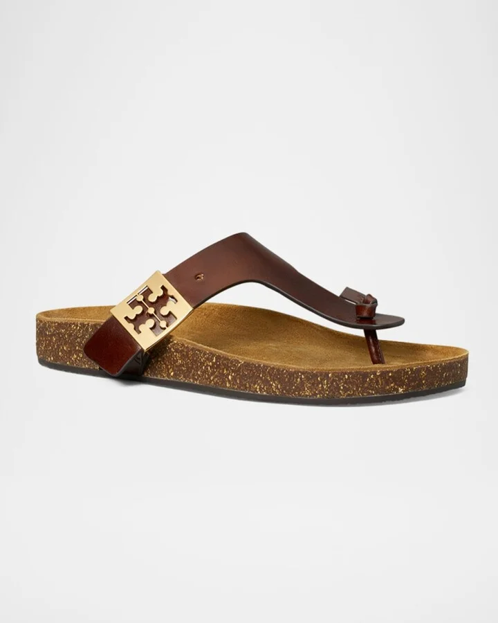 Mellow Leather Buckle Thong Sandals - Image 3