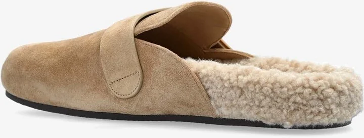 Mellow Logo Shearling Flat Mules - Image 2