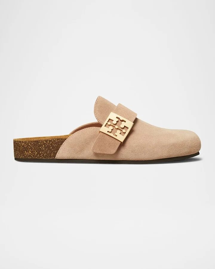 Mellow Suede Buckle Slide Mules