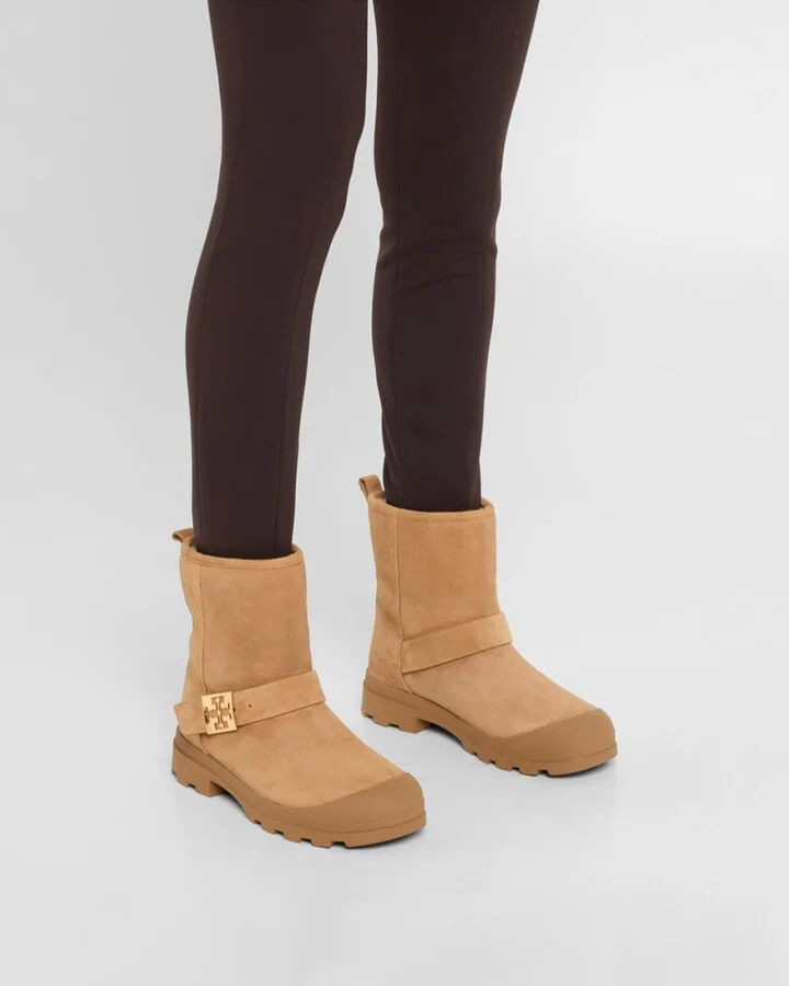 Mellow Suede Shearling Buckle Cozy Booties - Image 2