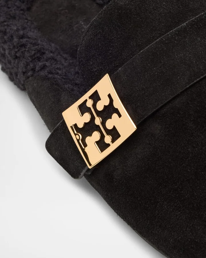 Mellow Suede Shearling Buckle Loafer Mules - Image 6