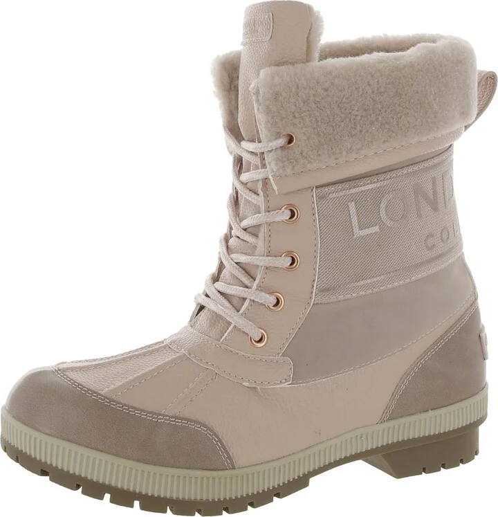 Mely Womens Faux Leather Logo Winter & Snow Boots