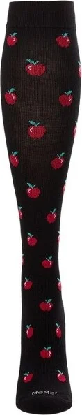 Memoi Apples 8-15 mmhm Graduated Bamboo Compression Socks Black 9-11 - Image 2