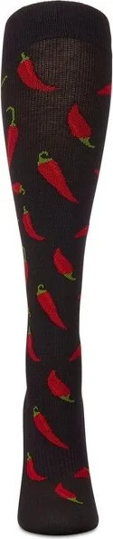 Memoi Chili Pepper 8-15 mmHg Graduated Bamboo Compression Socks Black 9-11 - Image 2