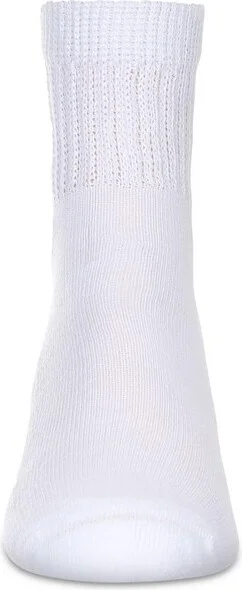 Memoi Diabetic Well-Fit White Quarter Socks White - Image 2