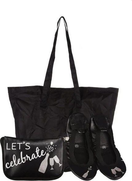 Memoi Let's Celebrate Foldable Flats Pouch Set Black S