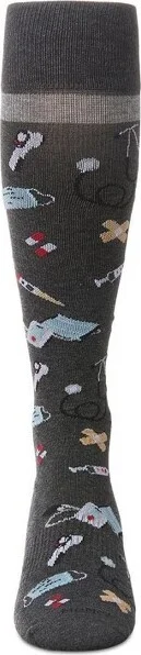Memoi Medical Supplies 8-15 mmHg Graduated Cotton Compression Socks Dark Gray Heather - Image 2
