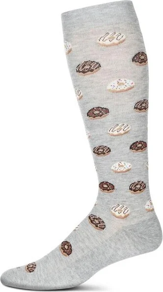 Memoi Men's Donuts Bamboo Blend 8-15mmHg Graduated Compression Socks Med Gray Heather 10-13 - Image 2