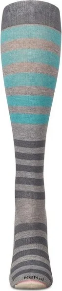 Memoi Multi Stripes 8-15 mmHg Graduated Bamboo Compression Socks Medium Gray 9-11 - Image 2