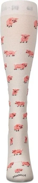 Memoi Pigs Cotton Blend 15-20 mmHg Graduated Compression Socks Ivory 9-11 - Image 2