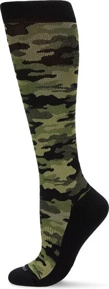 Memoi Unisex Camo Nylon 15-20mmHg Graduated Compression Socks Green