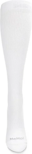 Memoi Unisex Classic Athletic Cushion Sole Knee High Cotton Blend 15-20mmHg Graduated Compression Socks Black - Image 3