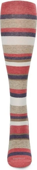 Memoi Unisex Multi Striped Cotton Blend 15-20mmHg Graduated Compression Socks Blue - Image 3
