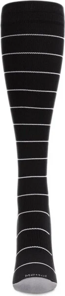 Memoi Unisex Thin Striped Antimicrobial Nylon 15-20mmHg Graduated Compression Socks Gray - Image 3